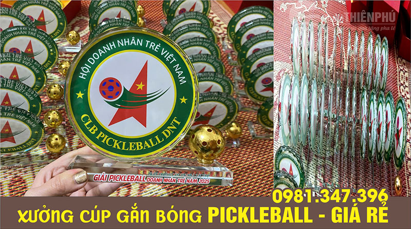 cúp giải đấu pickleball 08